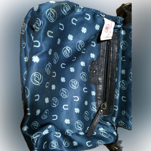 LUCKY BRAND Leather Patchwork Hippie Slouchy Abbey Road Fold Over Saddle Bag - Picture 13 of 13